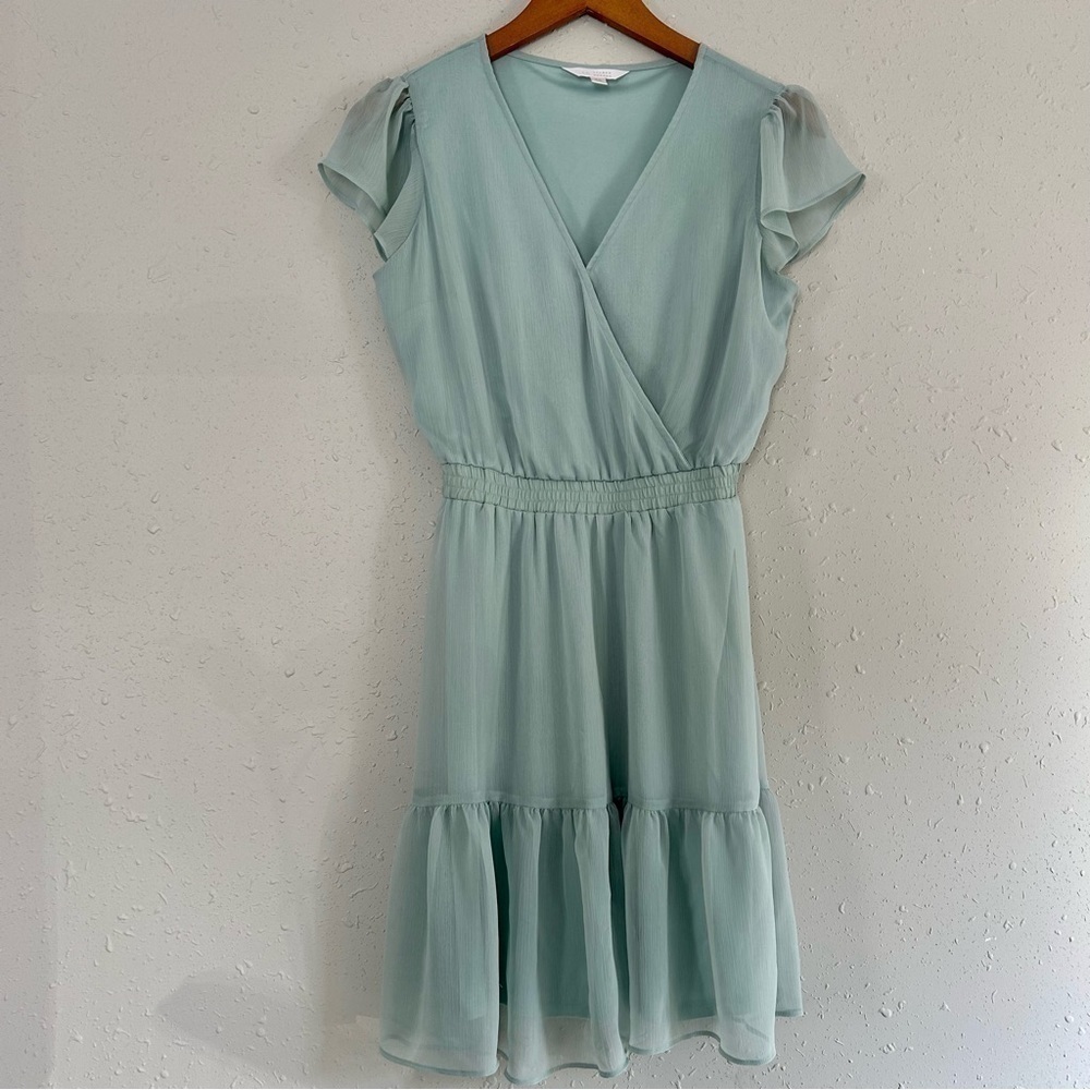 🦋 LC Lauren Conrad Mint Green V-Neck Short Sleeve Mini Dress XS